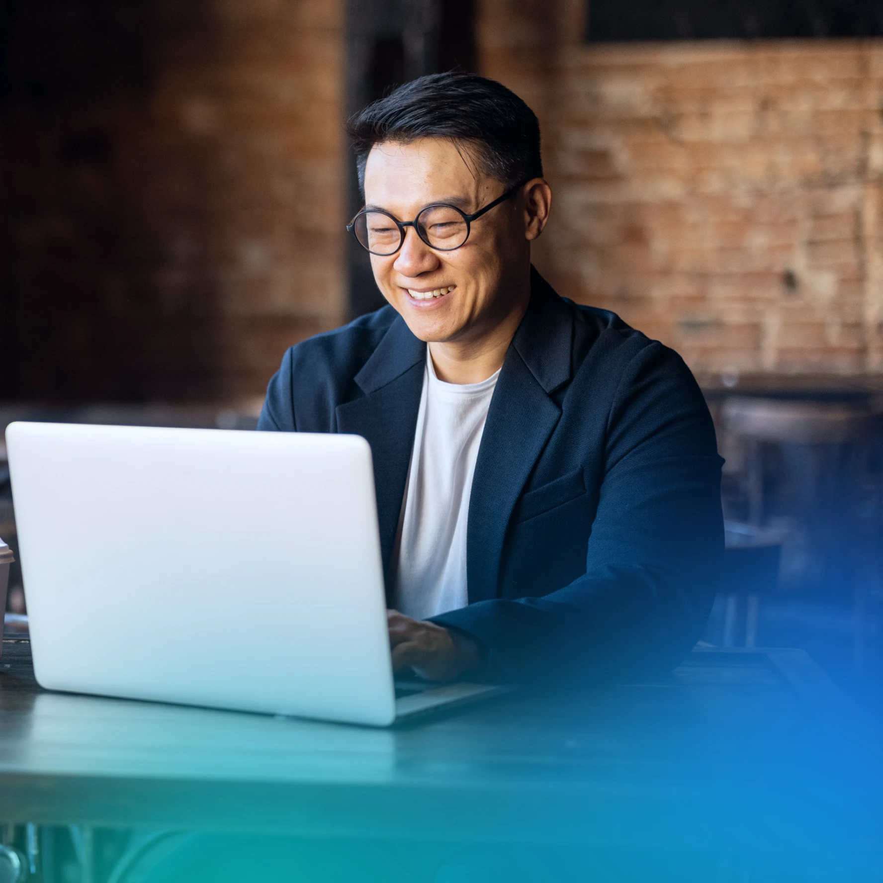Man on his laptop applying for car finance