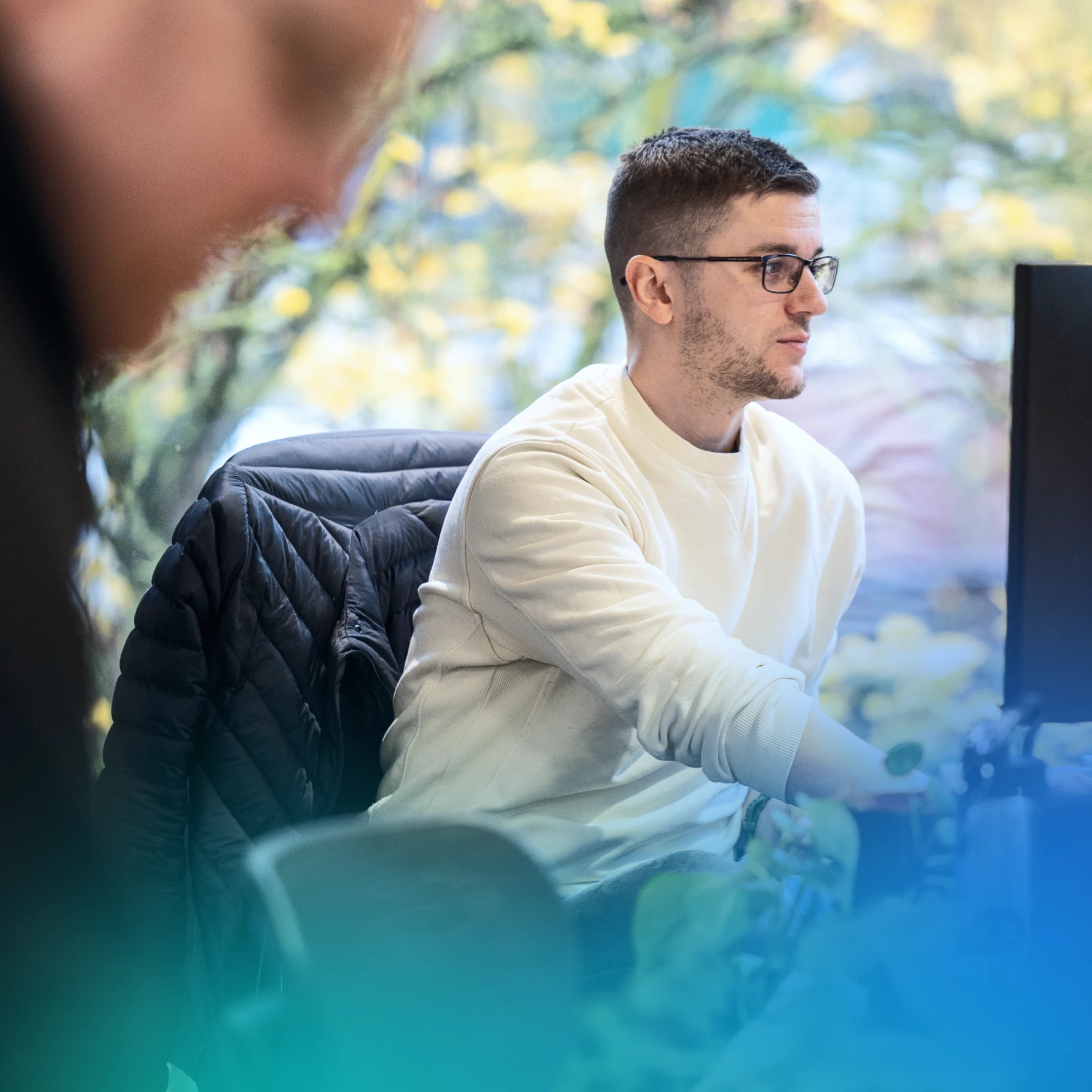 Man working in an office environment