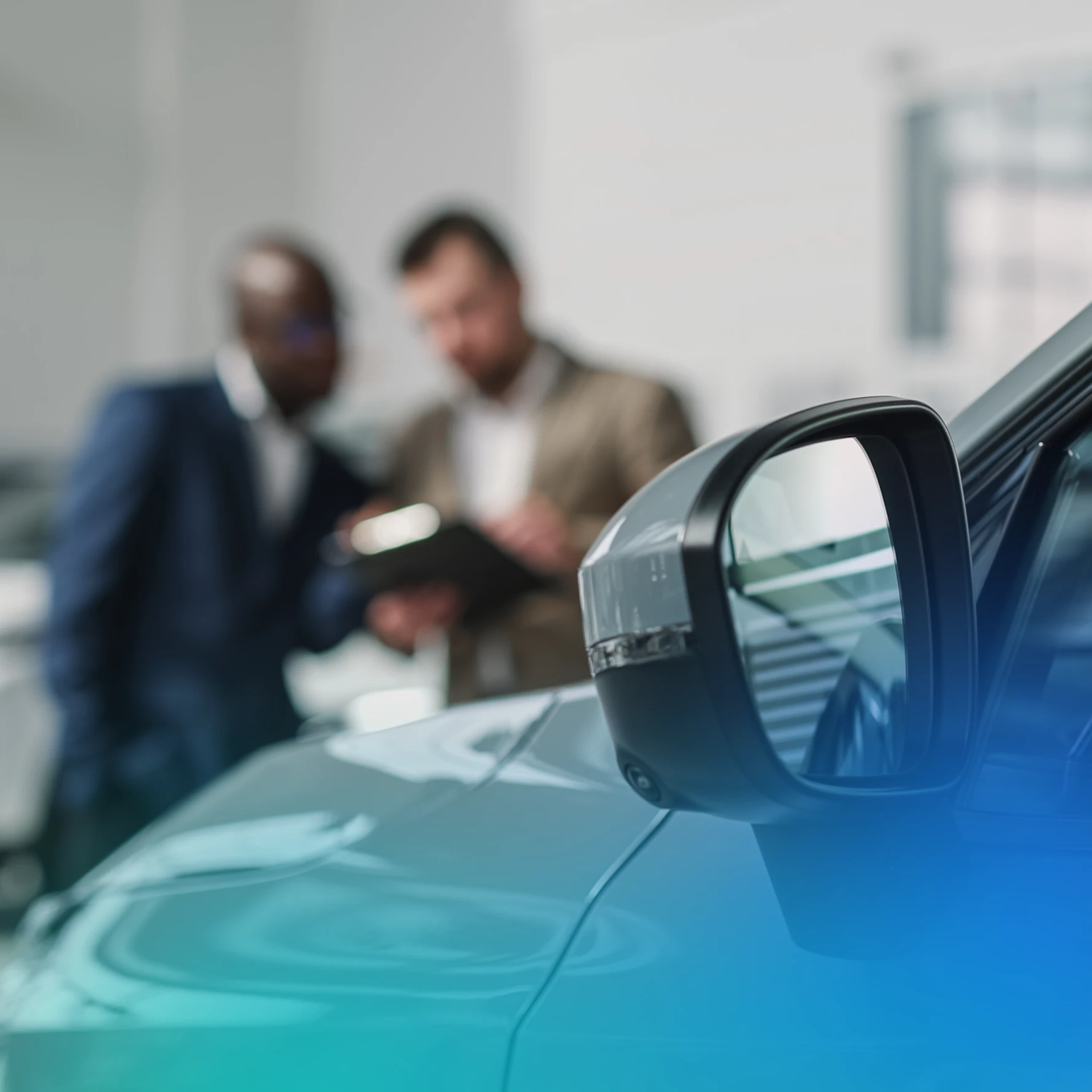 car in a vehicle showroom