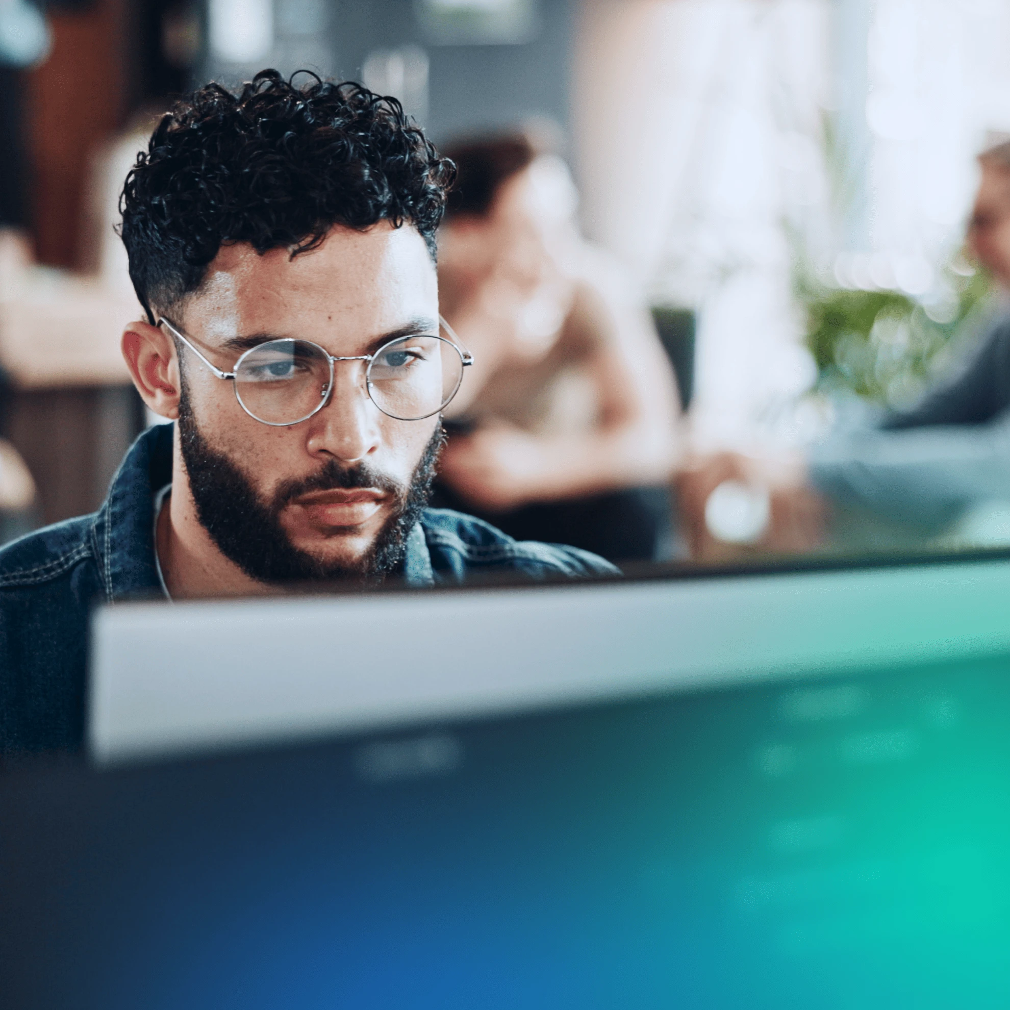 Man working at his computer